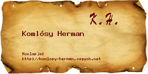 Komlósy Herman névjegykártya