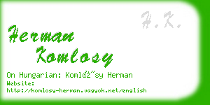 herman komlosy business card